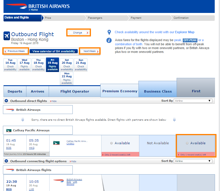Changes to reward flight fare